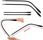 Maya Star 2 Pairs Lengthened TR Material Eyeglasses Replacement Temples + Eyeglass Ear Hooks, Anti-Slip Silicone Eyeglass End Tips Ear 119x6.3mm