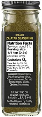 Watkins Organic Za'atar Seasoning, Spice Mix, 2.6 oz., 1 Count