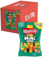 Maynards Bassetts Mini Gems Sweets Bag 130g x 12 Bags