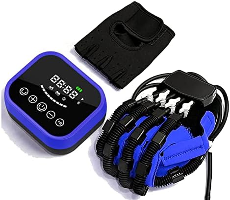 Rehabilitation Robot Gloves, Pneumatic Hand Function Mirror Glove Stroke Wrist Brace Training Rehabilitation Equipment Finger Straightening Brace Guard,Right,XL