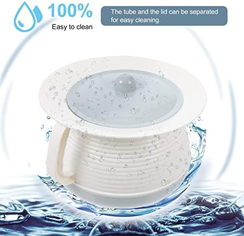 SOLUSTRE Elder Chamber Pot with Lid 8.26 Inch Thickened Portable Spittoon Urine Pot with Handle for Home Bedroom Use Elderly and Adult