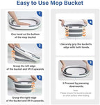 Collapsible Bucket, Upgraded 16L (4.2 Gallon) Collapsible Mop Bucket with Multi-Functional Lid, Foldable Portable Bucket Camping Beach Sand Pool Boat Fishing-Water Pot Pail-Space Saving Square