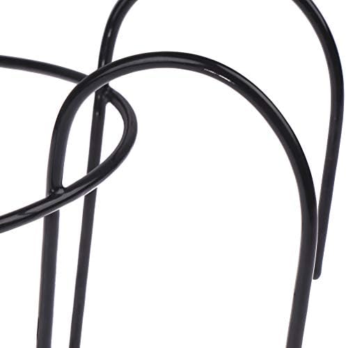 4 Pack Hanging Railing Planters Flower Pot Holders Plant Iron Racks Fence Metal Potted Stand Mounted Balcony Round Plant Baskets Shelf Container Box for Indoor&Outdoor Use-Black,Garden Steel Pots,6.3"