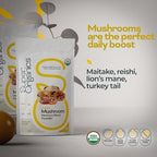 Super Organics Mushroom Memory Blend Powder – Organic Superfood Mushroom Supplement with Lion’s Mane, Reishi, Maitake & Turkey Tail, Vegan Adaptogenic Powder, 6 oz