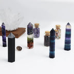 Fluorite Healing Crystals Wand, 3" Natural Crystals and Healing Stones, Polishing Reiki Energy Gemstones Crystal Points for Meditation Spiritual Decor Gifts for Women (Rainbow Fluorite-Large)