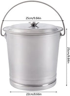 Stainless Steel Milk Pail Bucket with Lid, Handle, and Open Lip Edge, Also Good for Compost (8.5 Qt Pail with Lid)