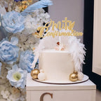 Zatain Mi Confirmacion Cake Topper, Spanish Mi Bautizo, First Holy Communion, Religious Wedding/Engagement/Baby Shower/Confirmation/1st Birthday Party Decorations - Gold Glitter
