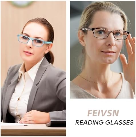 High Magnification Reading Glasses for Men Women with Strong Power TR Rectangular Frame Readers Spring Hinge, Tortoiseshell + Blue, 2.00