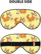 Cute Cartoon Corgi Dog Sleeping Eye Mask Eye Mask for Sleeping Soft Comfort Eye Shade Blackout Eye Cover for Deep Rest Travel Nap Meditation