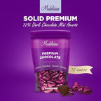 Madelaine Dark Chocolate Mini Hearts Candy – 72% Cacao Valentine’s Day Chocolates, Individually Wrapped in Burgundy Foil – 12 oz