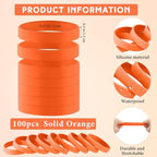Liliful 100 Pcs Silicone Rubber Wristbands Rubber Wristband Bracelet Bands for Silicone Wristbands for Women Men(Orange)