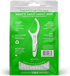 GRIN Clean Flosspyx, Floss Picks, 150 Count, Dental Flossers, Minty Flavor, Recycled Plastic, Super Strong Fine Floss, Tight Teeth, Premium Longer Floss Head, Includes Safe Fold-Back Tooth Pick