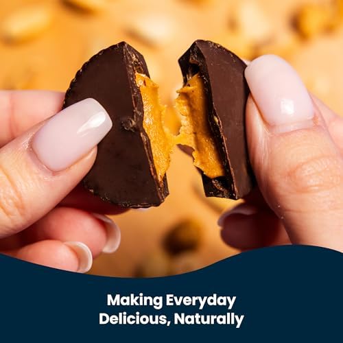 Chocxo Dark Chocolate Peanut Butter Cups - Lower Sugar, Organic, NonGMO, Keto, Gluten Free, Kosher. No Artificial Sweeteners/Sugar Alcohols, 3.45 oz (Pack of 6)