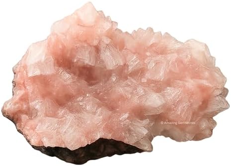 Amazing Gemstone Pink Heulandite Crystals&Healing Stones Mineral Specimen - Premium Semi Precious Gem Stones for Spiritual Growth - Healing Crystals Geodes Clusters for Meditation,Chakra Balance