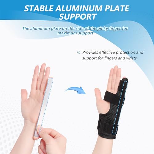 Pinky Finger Splint, Finger Splint for Pinky, Broken Finger, Trigger Finger, Metacarpal Splint Hand Brace, Little Finger Brace for Tendonnitis, Pain Relief, Fits for Left & Right Hand(M)
