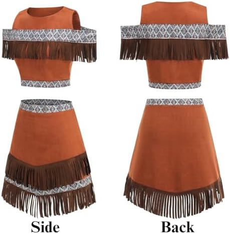 Adult Native American Costume Indian Tribal Clothing Women Halloween Cosplay