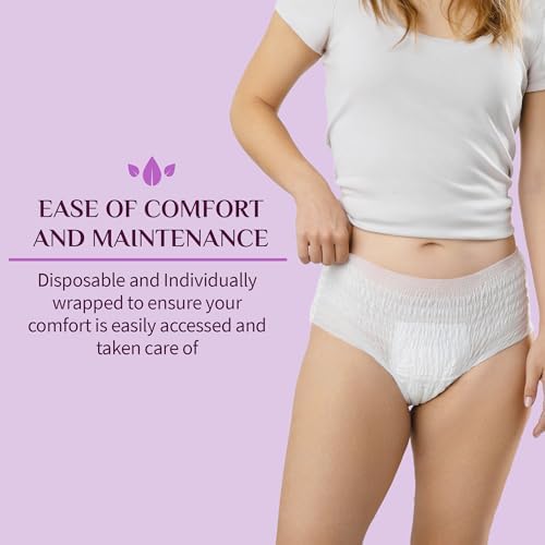 Organyc - Certified Organic Cotton Disposable Period Underwear for Sensitive Skin, Super Absorbent for Women, All-Day or Overnight, S/M, 4 Count
