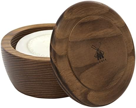 MÜHLE Wooden Bowl with Shaving Soap | Sandalwood | 65 Grams | Shave Soap for Men | Steamed Ash Shaving Bowl | Rich & Light Soap Formula | Nurturing Shave Soap Lather