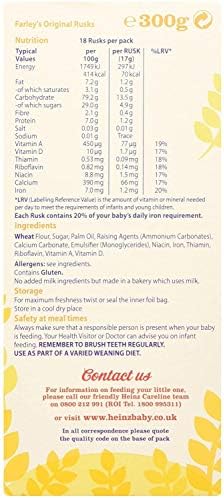 Farley's Rusks Original Biscuits 300g – Made from the finest baby grade ingredients. A great way to gradually introduce your baby to solid foods. Packed with 7 key vitamins and minerals