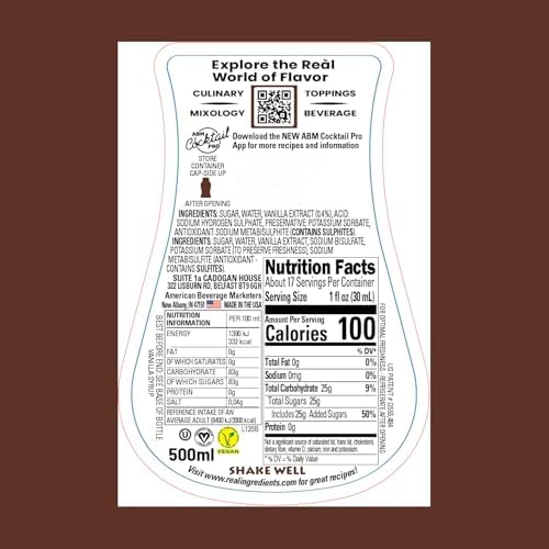 Vanilla Reàl Infused Exotics, Madagascar Vanilla Infused Syrup, 16.9 FL OZ Squeezable Bottle