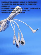Button Electrode Wire Cable, DC 3.5mm Button Electrode Wire Cable Compatible Wires for Digital TENS Massage Machine,Button Type Electrode 2.5mm Plug Wires Cable 1 to 4 (10)