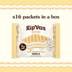 Rip Van Vanilla Keto Wafer Cookies, Healthy Vegan Snack, Non GMO, Low Carb, Low Sugar (1g), Low Calorie, 16 Count