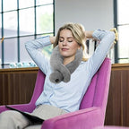 Agatige Massaging Neck Pillow, Soft Breathable Head Support Electric Neck Pillow Wrap Vibrating Neck Cotton Cervical Massage Therapy Cushion for Relax Muscles Relieve Stress