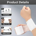 4 Pack Pre Wrap Athletic Tape, Black, 2.76 Inches x 29.5 Yards, Protect for Wrists Ankles and Knees, Athletic Foam Underwrap for Sports