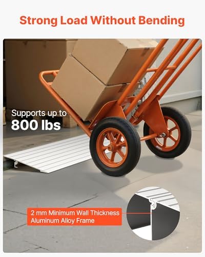 VEVOR Door Threshold Ramp 1‘’ Rise Aluminum Alloy Threshold Ramp Rated 800 lbs Load Capacity, Handicap Ramps for Home Steps for Wheelchair, Scooters, Power Chairs, Walkers, Bicycle, Tricycle