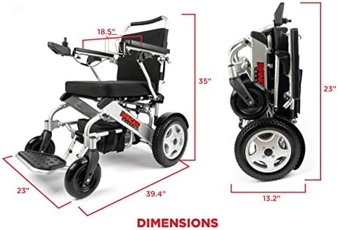 Porto Mobility Ranger Quattro Ultra 600W Motor Exclusive Lightweight Foldable Electric Wheelchair, Weatherproof, Stronger, Longer Range Super Horse Power, Dual Motor, All Terrain