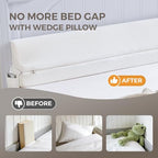 Bed Wedge Gap Filler King Size, Wedge Pillow for Headboard Gap, Foldable Mattress Gap Filler Close The Gap (0–7") Between Headboard and Mattress, Bed Crack Pillow, 76×10×6 in, White