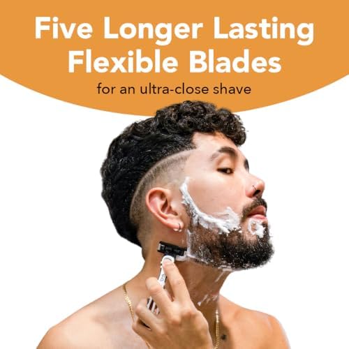 BIC Flex 5 Disposable Razor for Men, Sensitive Skin Razor For a Smooth, Comfortable and Close Shave, 4 Piece Razor Set