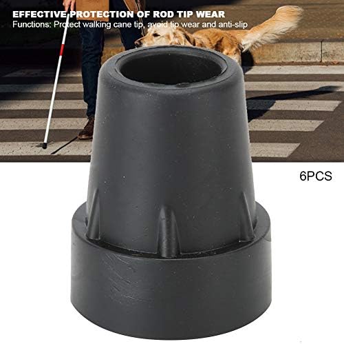 ZJchao Walking Stick Tips, 6pcs Heavy Duty Non-Slip Plastic Tips Replacement Pole Tip Protectors Fits Most Standard Hiking Poles with 19mm Hole Diameter