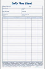 TOPS® Daily Time Sheet Forms, 9.5" x 6", Black/White, 100 Sheets Per Pad, 2 Pads Per Pack