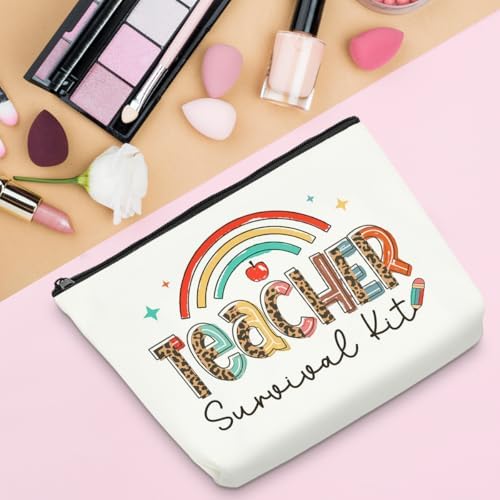 6PCS Teacher Survival Kit Makeup Bag Teacher Gifts for Women Teachers Halloween Christmas Birthday Appreciation Gift for Woman Gifts for Teachers Women Cosmetic Bags