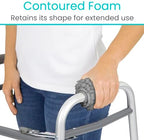 Vive Walker Handle Cushions (2-Pack) Extra Soft Sheepskin Grips - Padded Hand Cover Accessories for Folding Rolling Wheelchair, Rollator Handle, Senior, Elderly Grippers - Foam Padding for Disability