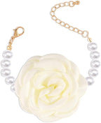 Pearl Flower Bracelet Vintage Roses Bracelets Jewelry Gold Baroque Bracelet for Wedding Festival Party Daily