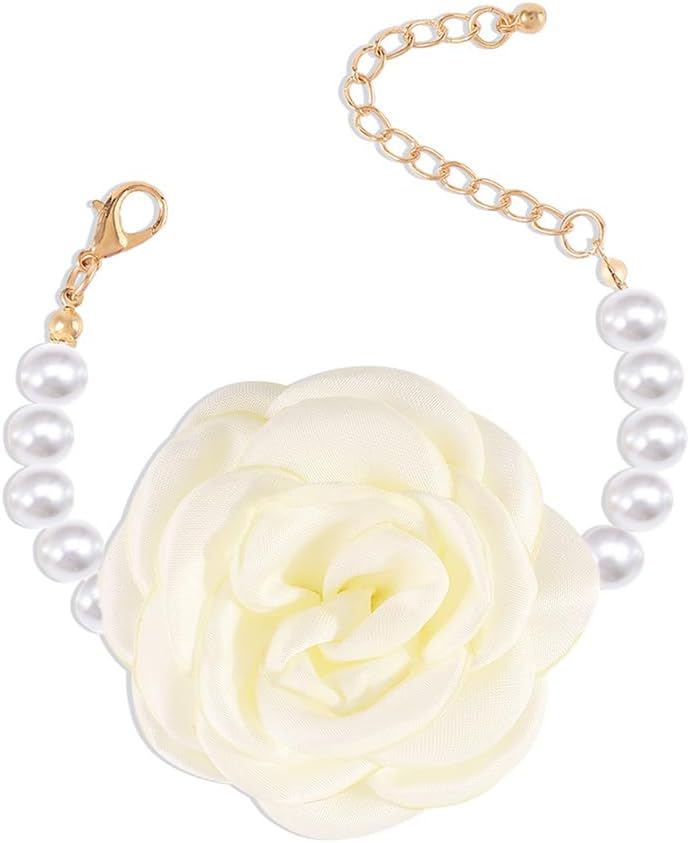 Pearl Flower Bracelet Vintage Roses Bracelets Jewelry Gold Baroque Bracelet for Wedding Festival Party Daily