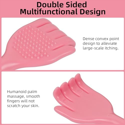 WOVTE Back Scratcher, Portable Multifunctional Extendable Back Scratcher for Women Adults, Mothers Day Gifts for Mom, Stocking Stuffers Christmas Birthday Gifts for Women Adults(Pink)
