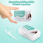 400 Count Floss Picks Dental Tooth Picks Floss Sticks Flossers Strong Toothpicks in Handy Travel Cases for Family Restaurant Bulk Adults Teeth Cleaning