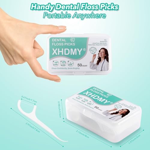 400 Count Floss Picks Dental Tooth Picks Floss Sticks Flossers Strong Toothpicks in Handy Travel Cases for Family Restaurant Bulk Adults Teeth Cleaning