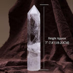 Runyangshi Large Natural Clear Quartz Chakra Crystal Tower - 7"-7.8"(18-20cm) Hexagonal Healing Crystal Obelisk for Energy Healing, Meditation, Home Decor,