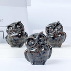 2 Inch Owl Figurine Handcrafted,Flame Stone Healing Crystal Animal Sculpture,Home Decor Unique Gift for Collectors,Crystal Artwork Nature Lovers Birthday Anniversary Present Spiritual Gift