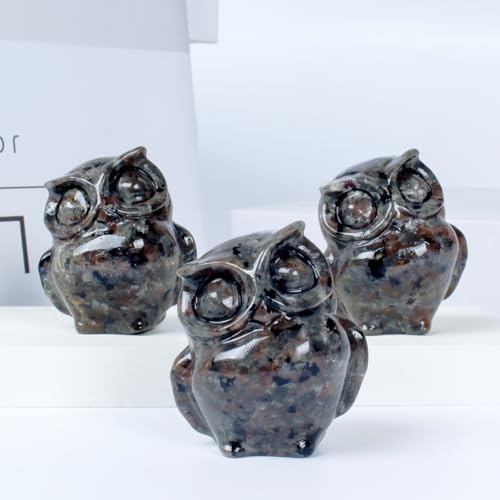 2 Inch Owl Figurine Handcrafted,Flame Stone Healing Crystal Animal Sculpture,Home Decor Unique Gift for Collectors,Crystal Artwork Nature Lovers Birthday Anniversary Present Spiritual Gift
