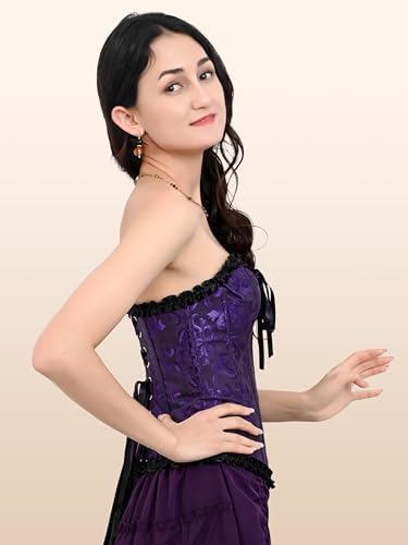 Zhitunemi Renaissance Corset Tops For Women: White Corsets Plus Size Halloween Costumes - Ren Faire For Renaissance Festival