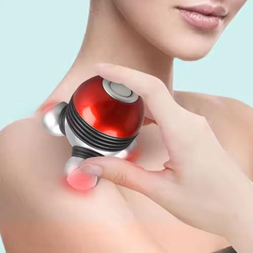 Mini Handheld Massager - Powerful Massage Vibrations for Muscle Relief & Relaxation, Portable Vibrating Body Massager with LED Light for Hand Head Neck Back Legs Arms Pain Release (Purple)