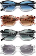 MODFANS Women Reading Glasses 4 Pack Sunglasses Readers Women Outdoor Blue Light Blocking Reading Glasses Anti Glare UV Filter Spring Hinge(Magnifying 1.5-Not Bifocals)