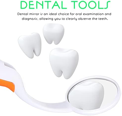 Healifty 4Pcs Dental Mirrors with Led Light Handheld Oral Care Inspection Tools Anti-Fog Curved Angle Dental Mirrors for Home and Professional Use 5.90X1.10X0.59In