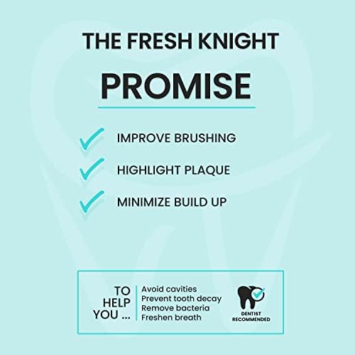 Plaque Disclosing Tablets for Teeth, 96 Count, Dental Disclosing Tablets for Kids or Adults, Shows Plaque, Helps Teach Kids Teeth-Brushing Habits for Clean Smile, by Fresh Knight, (Pack of 1)