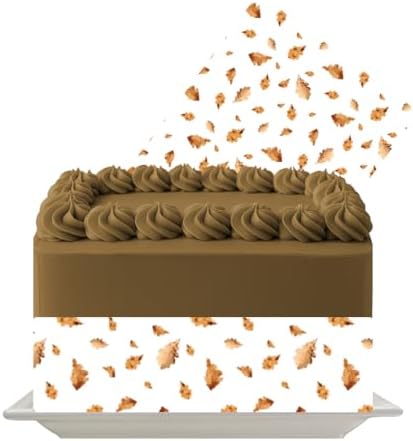 Fall Leaves Edible Cake Decoration Border Topper Autumn Leaf Icing Sheet Seasonal Cake Decor